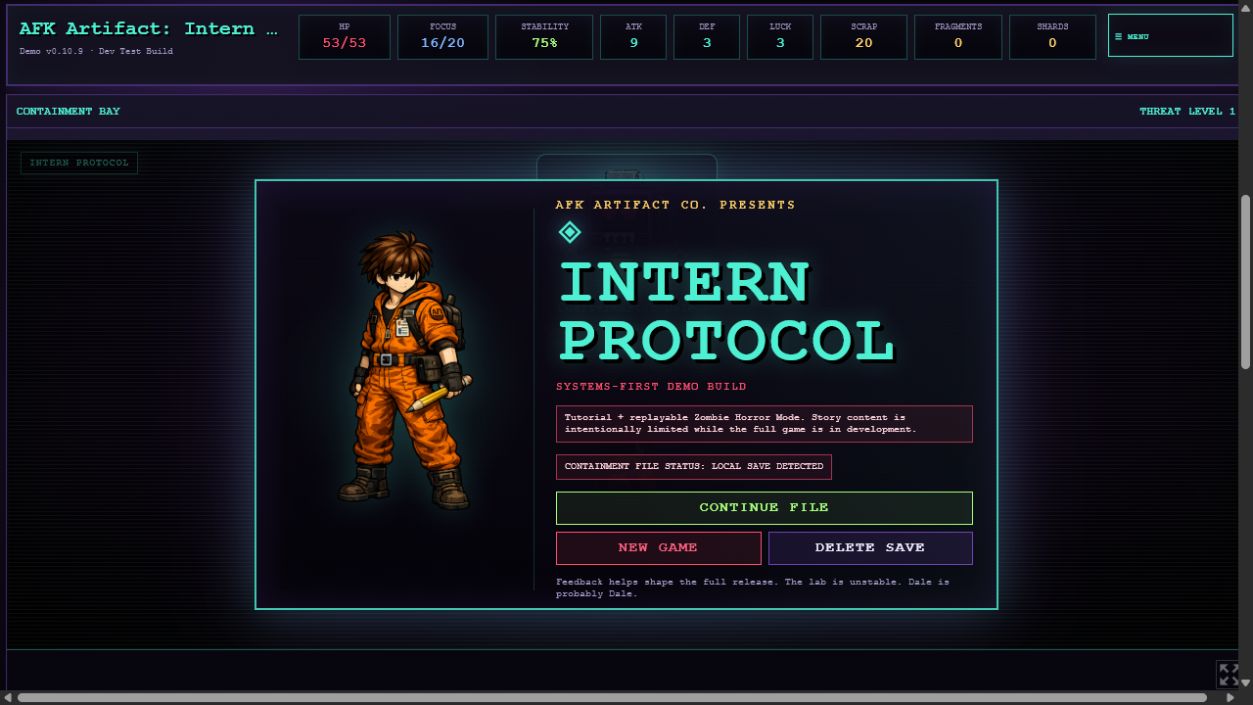 AFK Intern Protocol title card