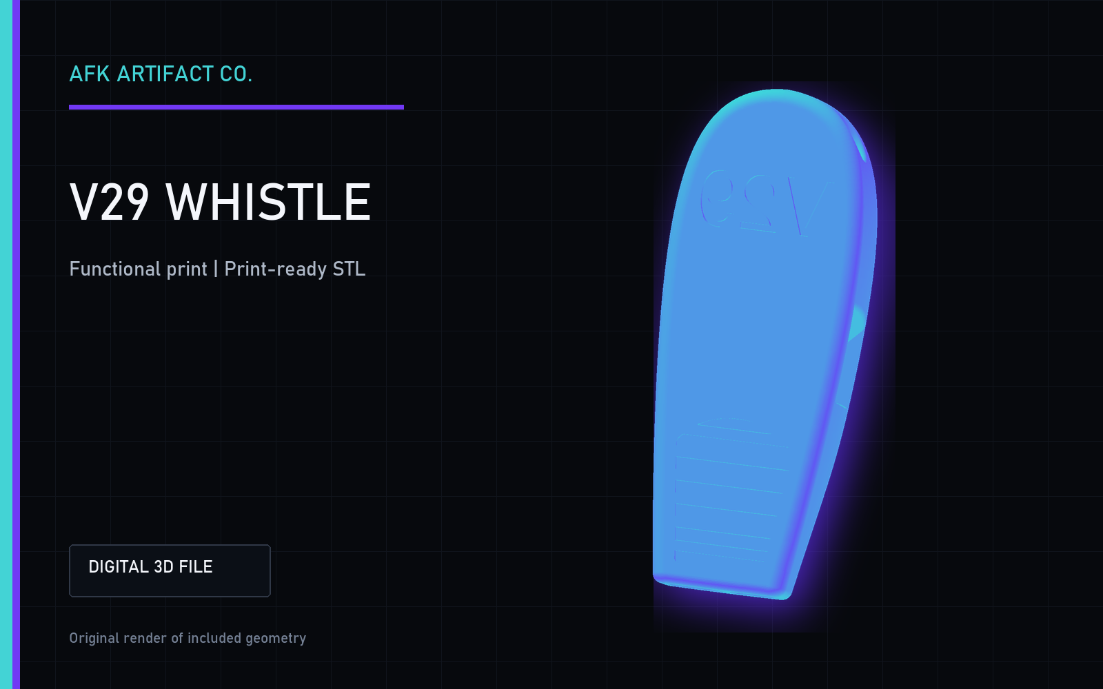 V29 Functional Whistle - Printable STL title card