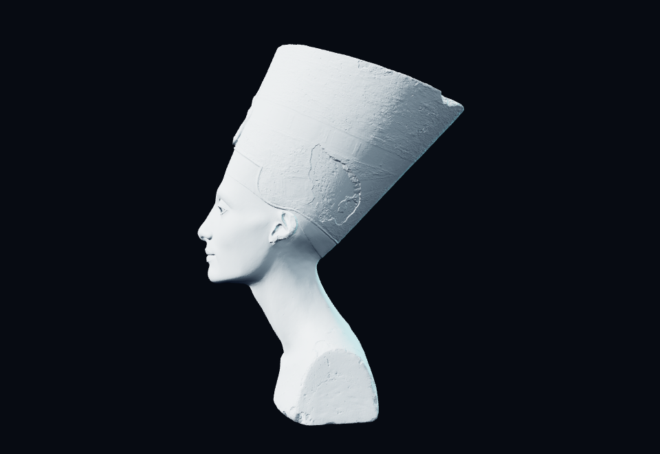 Solid 3D render of Nefertiti Bust included in Printable Artifact Collection - 8 STLs, primary view