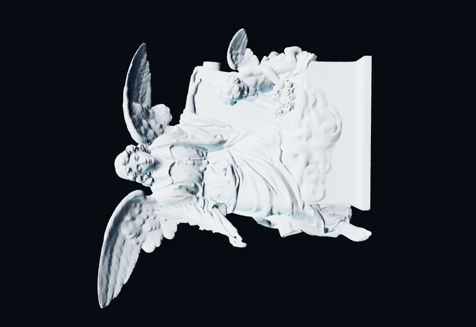 Solid 3D render of Grabengel Angel included in Printable Artifact Collection - 8 STLs, primary view