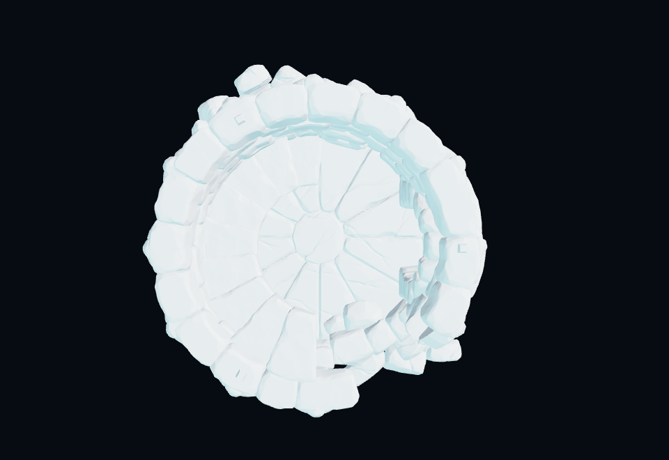 Solid 3D render of Ruined Tower included in Printable Artifact Collection - 8 STLs, primary view