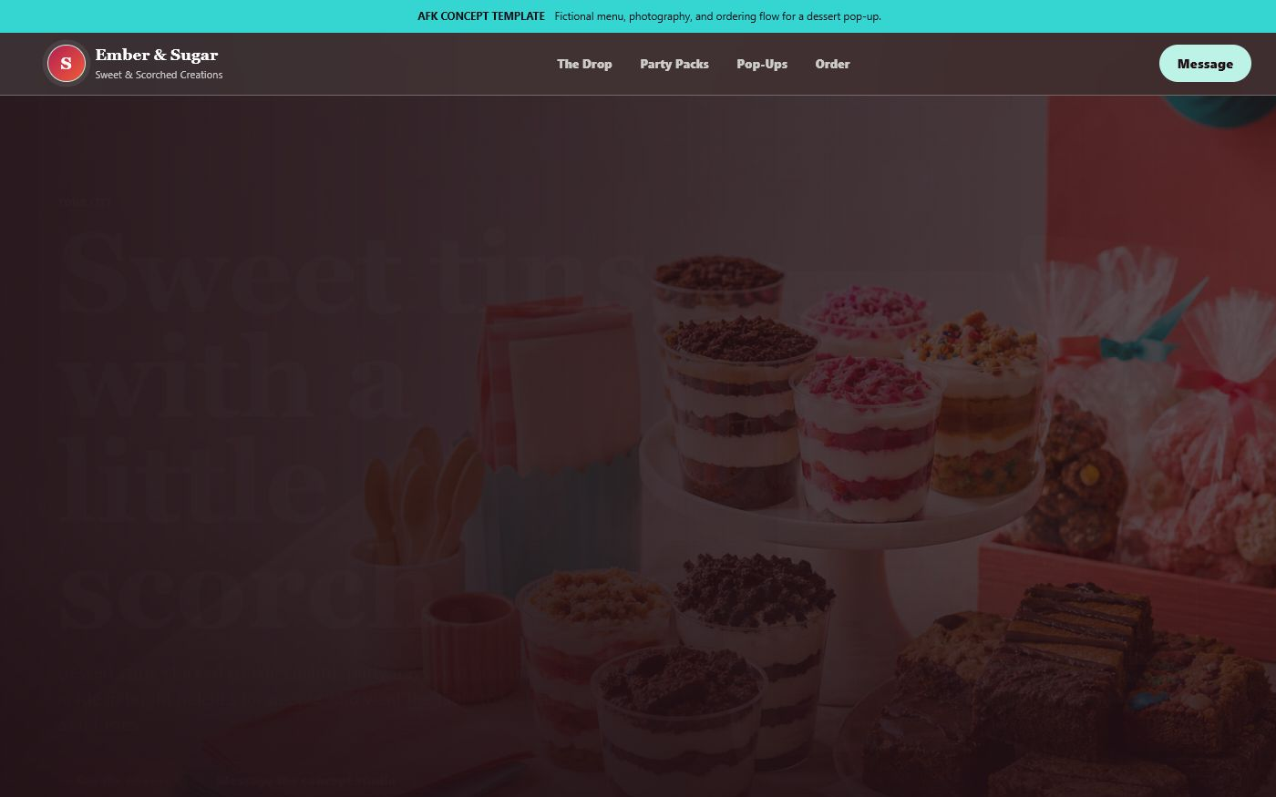 Ember & Sugar website preview