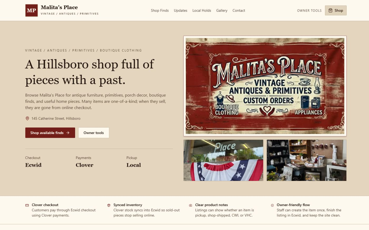 Malita's Place website preview