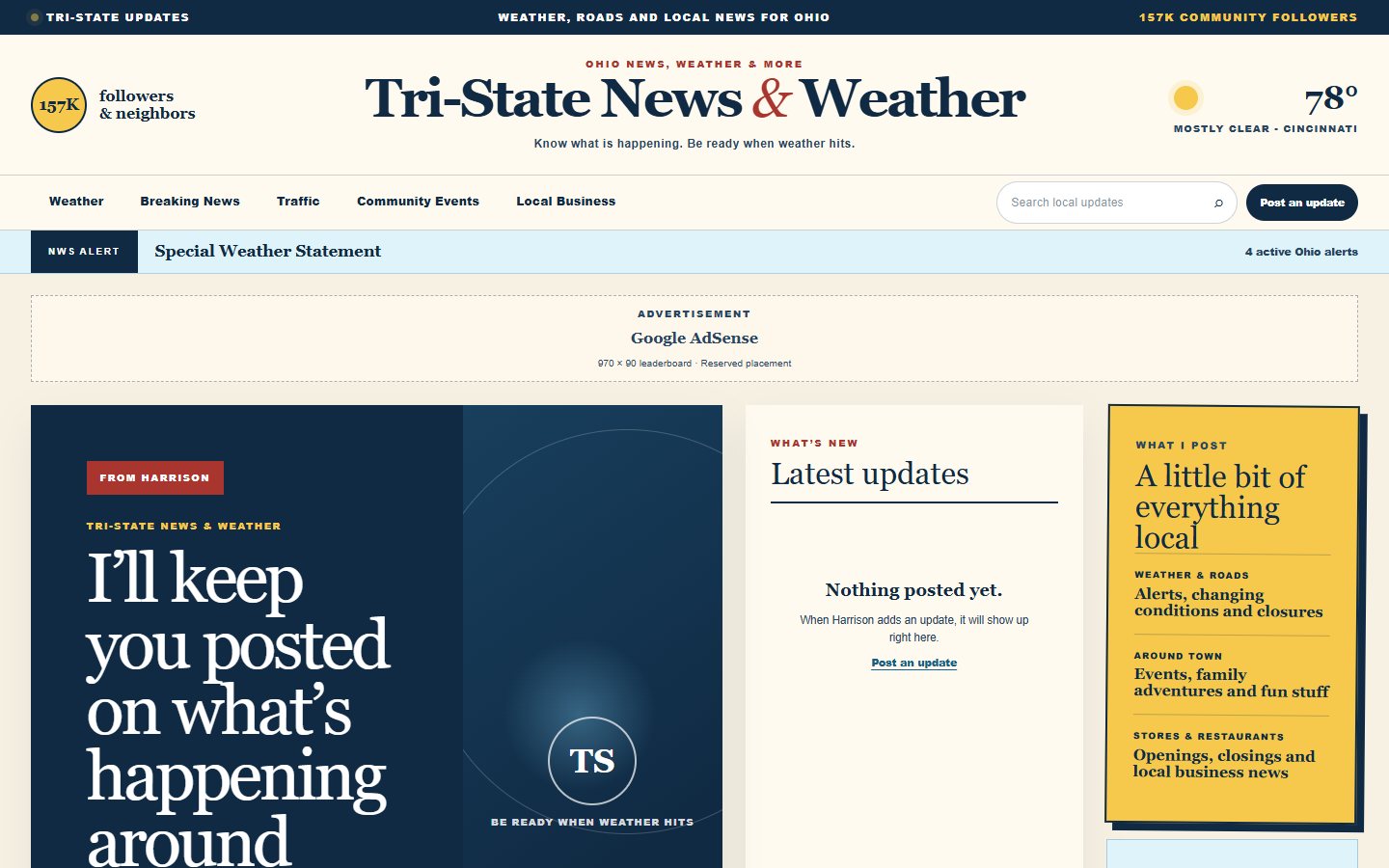 Tri-State News & Weather website preview