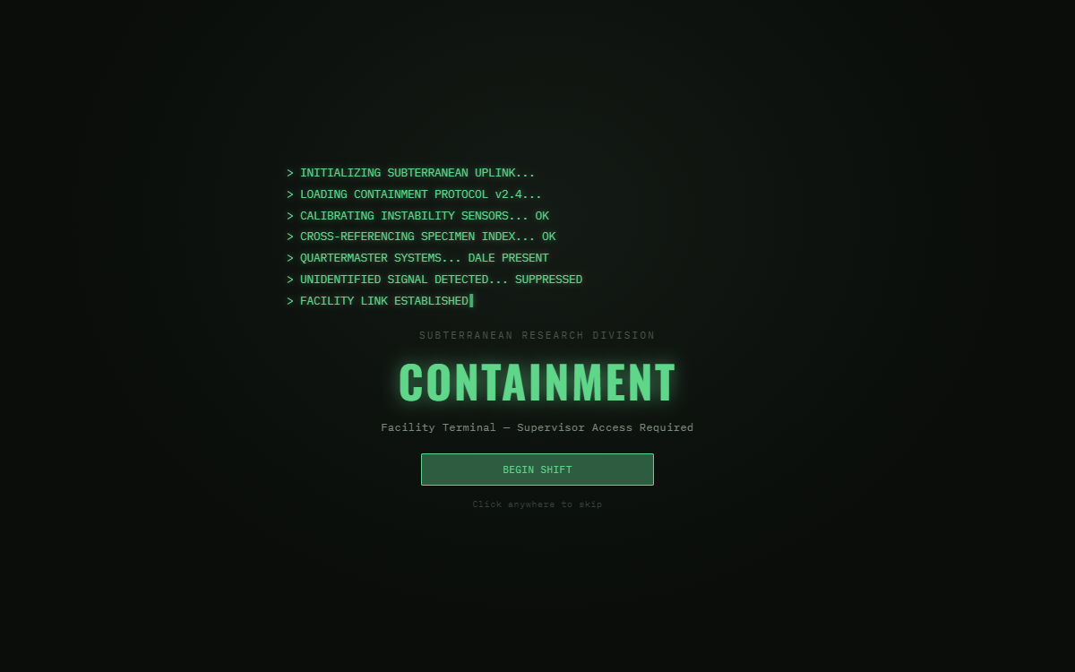 Containment title card